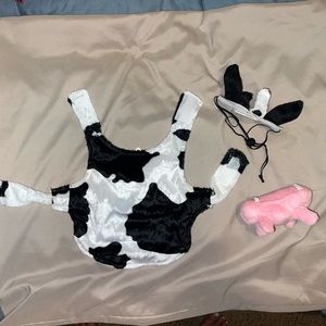 3 Piece Pet Cow Costume for Xtra Small Dog